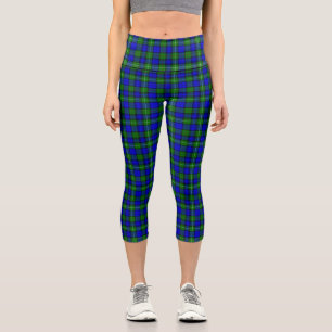 Leggings Capri MacKenzie tartan bleu vert plaid