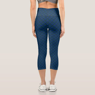 Leggings Capri MacKenzie tartan bleu vert plaid