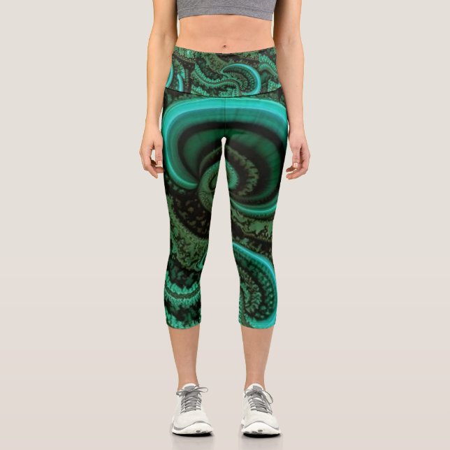 Leggings Capri Malachite fractale1 (Recto)
