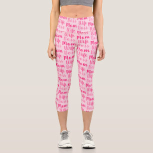 Leggings Capri Maman femme patron lumière rose motif de script pe