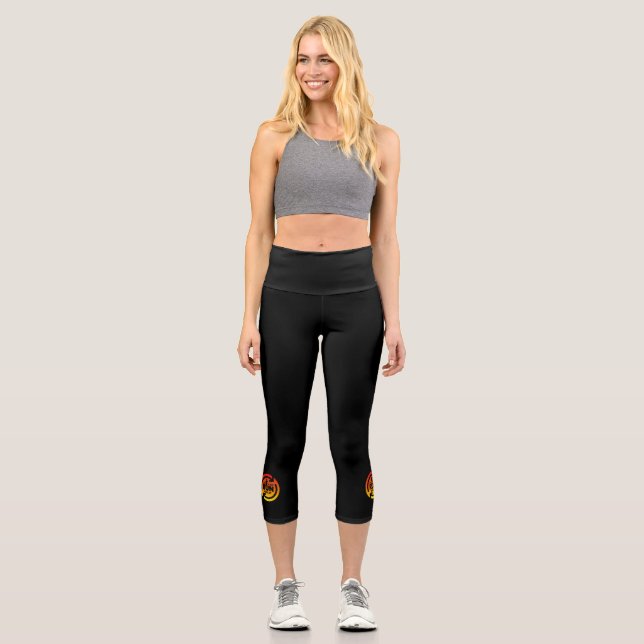 Leggings Capri Manger Sleep Run Répéter Sunset Arrière - plan Sur (Recto)