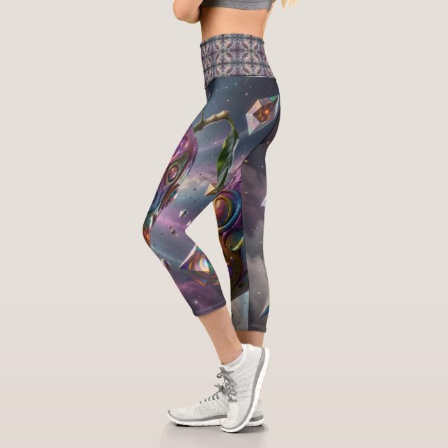 Leggings Capri Mangue – Fruit Tropical Plein de Saveur (Gauche)