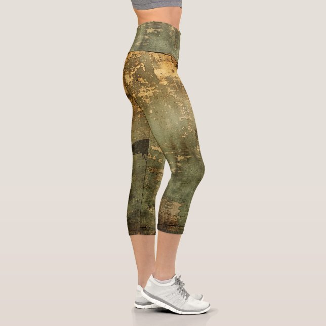 Leggings Capri Marbre orange et vert (Droite)