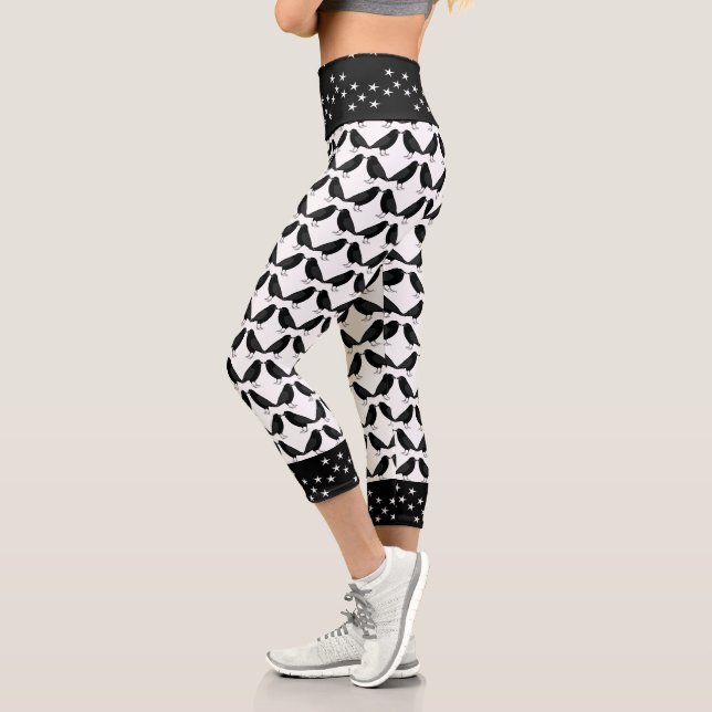 Leggings Capri Mariage gothique Bissing Ravens Motif (Gauche)
