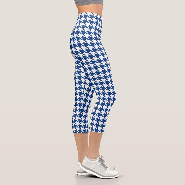 Leggings Capri Marine & White Houndstooth (Droite)