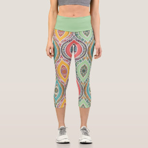 Leggings Capri Marocain motif coloré art funky