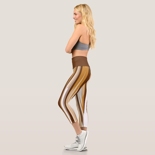 Leggings Capri Marron et jaune  (Gauche)