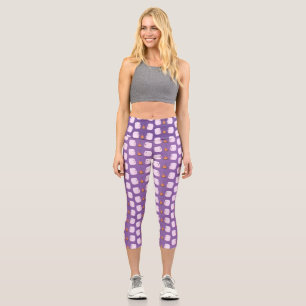 Leggings Capri Marshmallows mignons roses par dessin animé sur le