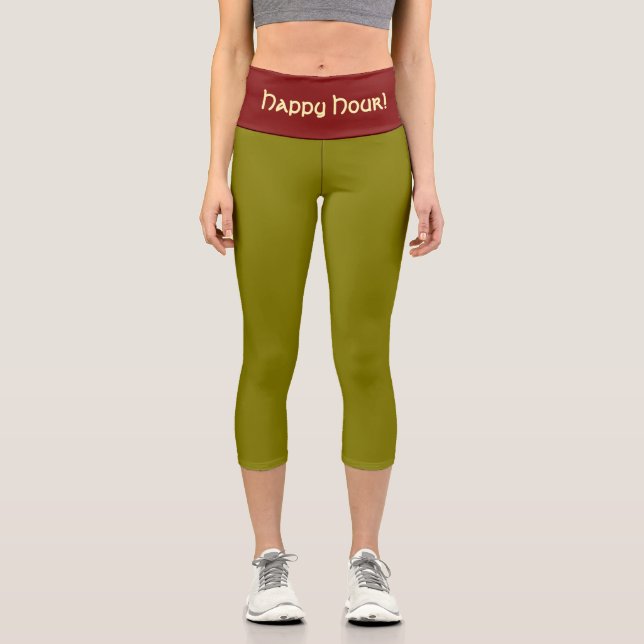 Leggings Capri "MARTINI OLIVE" Custom High-Waisted Capri Pants (Recto)