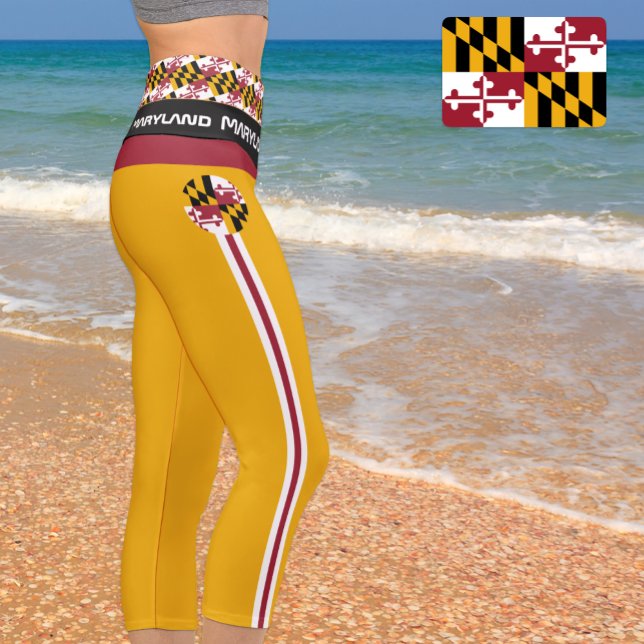 Leggings Capri Maryland & Maryland Drapeau mode, Fitness, Sports (Créateur téléchargé)