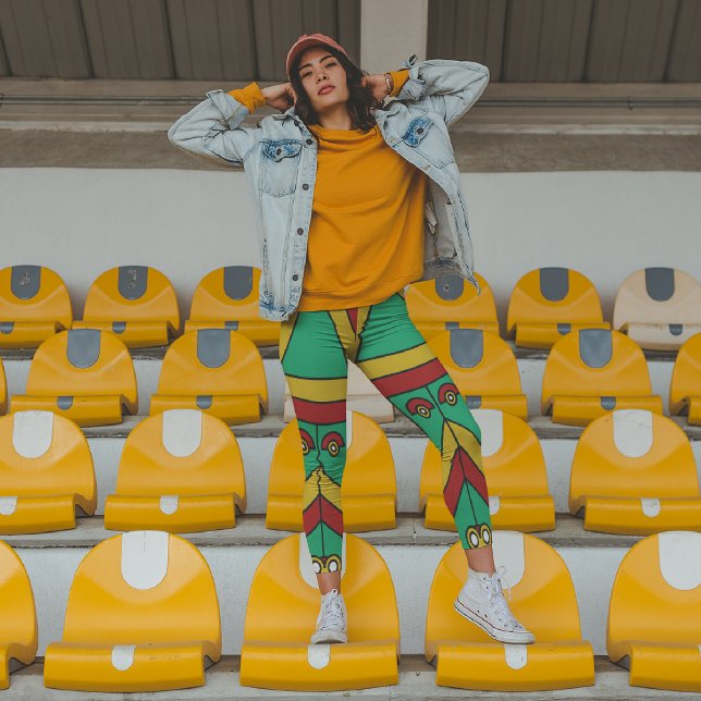 Leggings Capri Masque Aztec Tiki (Créateur téléchargé)