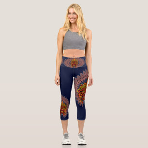 Leggings Capri Masque rituel du roi guerrier tribal