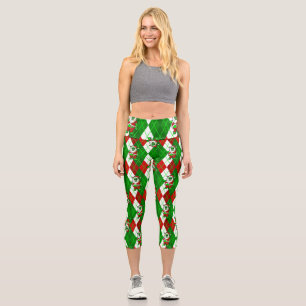 Leggings Capri mauvais Noël père Noël Jacquard zombie