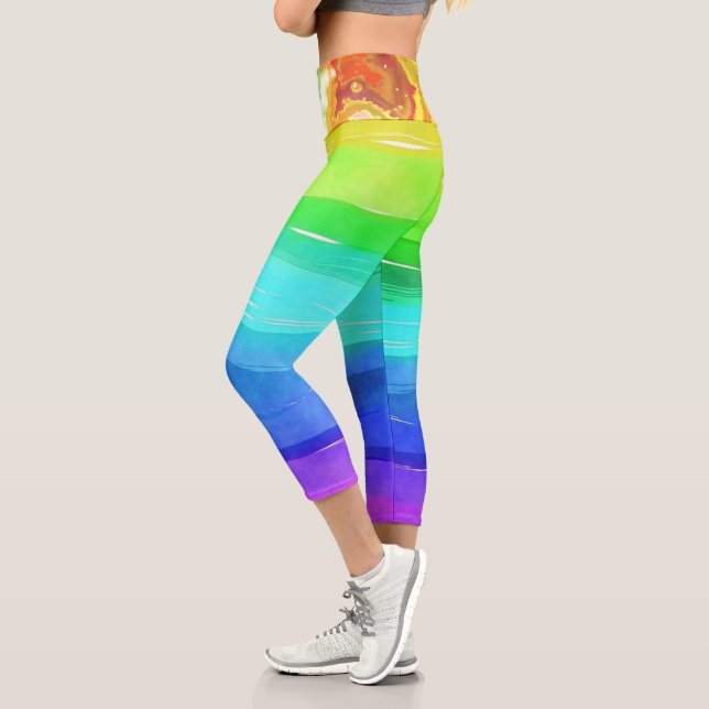 Leggings Capri Meilleur Arc En Arc Et Aquarelle (Gauche)