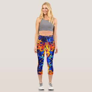 Leggings Capri mélange coloré de peintures néon tourbillonnant su
