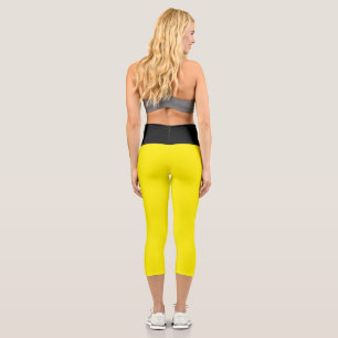 Leggings Capri MIEUX ! Capris haut taille - Jaune/Noir