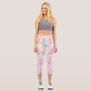 Leggings Capri Mignon aztéque floral pastel coloré