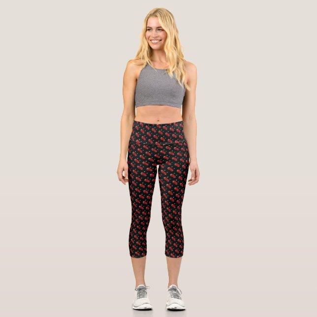 Leggings Capri Mignonne femme visage monstre (Recto)