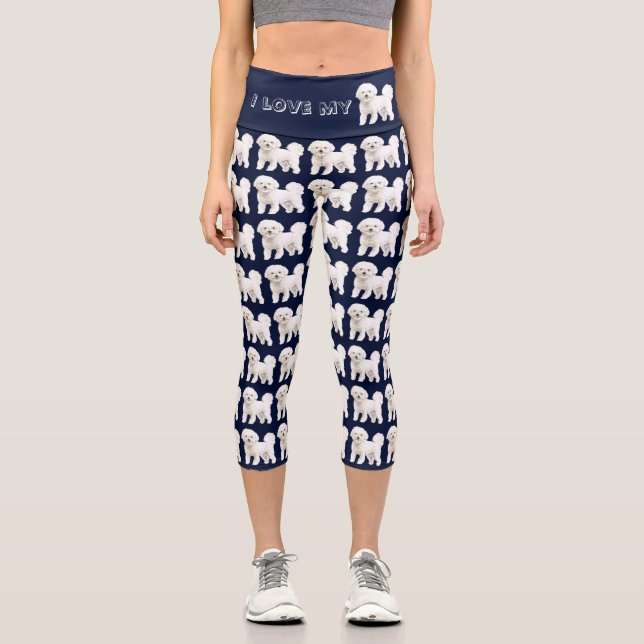 Leggings Capri mignonne havanais maltais bichon shih tzu chiens a (Recto)