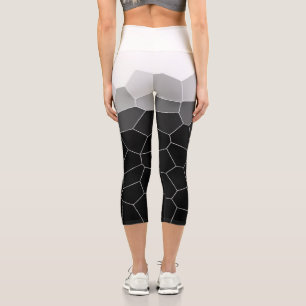 Leggings Capri Minimalisme Abstrait Art Grey Cellules Blanches