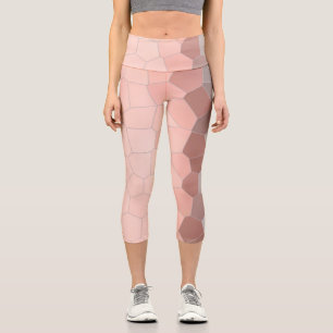 Leggings Capri Minimalisme Art Abstrait Pale Pastel Gris Cellules
