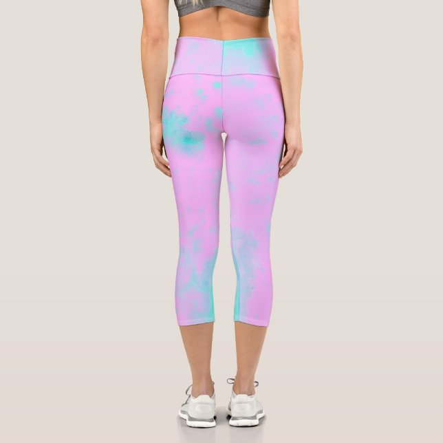 Leggings Capri Minimalisme Art Abstrait Pastel Pink (Verso)