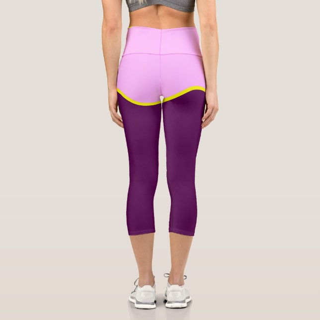 Leggings Capri Minimalisme Art Abstrait Pastel Pink (Verso)