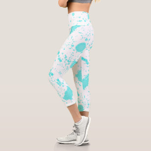Leggings Capri Minimalisme Art Abstrait Pastel Turquoise