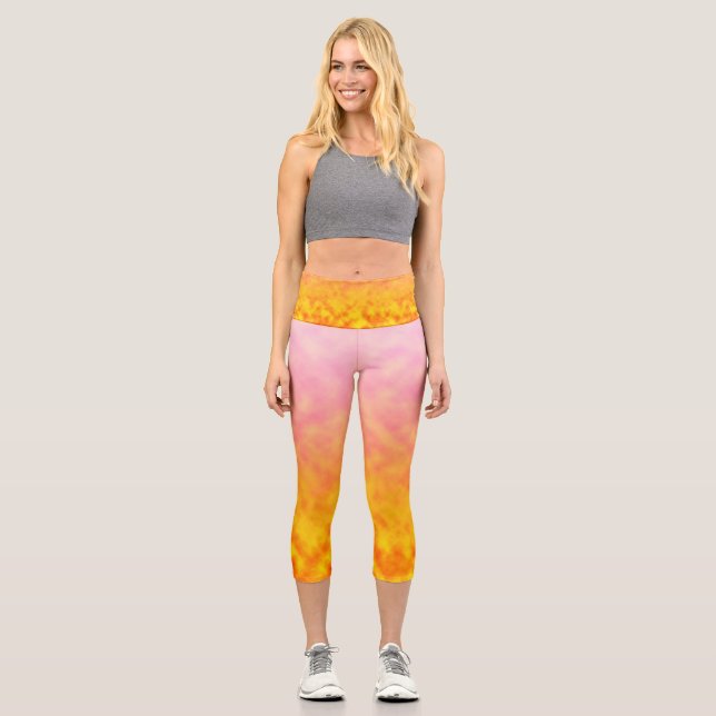 Leggings Capri Mirage de Pétales Dorées (Recto)