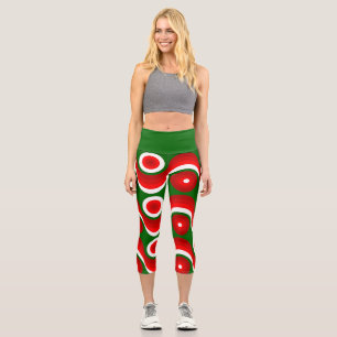 Leggings Capri moche de Noël super vert