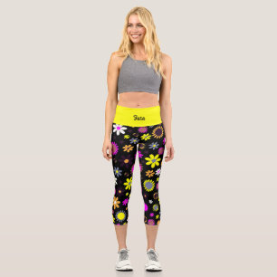 Leggings Capri Mod Black Floral