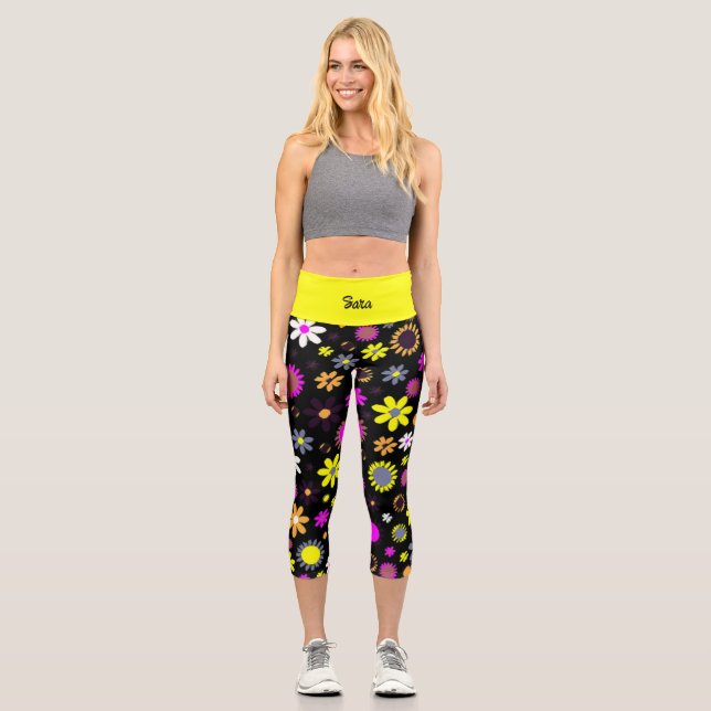 Leggings Capri Mod Black Floral (Recto)