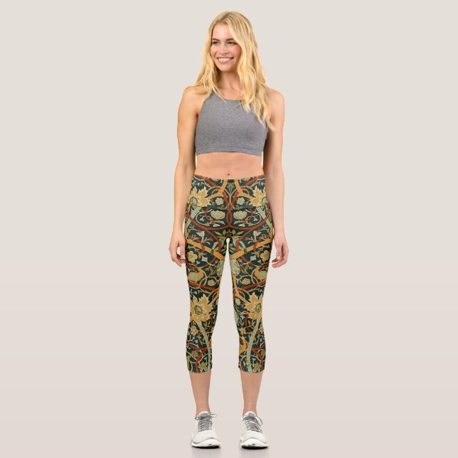 Leggings Capri Modèle de tapisserie forestière de William Morris  (Recto)