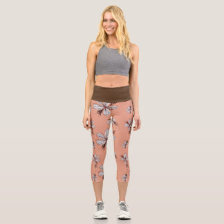 LEGGINGS CAPRI MODÈLE FLORAL ÉLÉGANT
