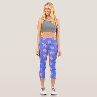 LEGGINGS CAPRI MODÈLE FLORAL ÉLÉGANT, FYP, COULEURS CLAIRES