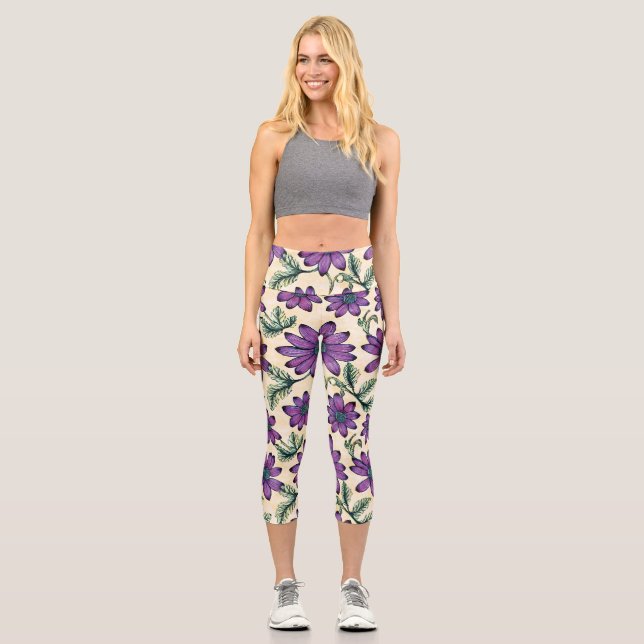 Leggings Capri Modèle floral I (Recto)