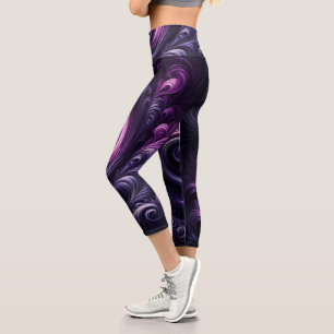 Leggings Capri Moderne Abstrait torride violet foncé