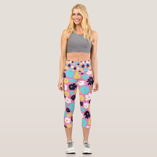 Leggings Capri Moderne Chic Rose floral (Recto)