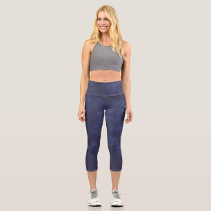 Leggings Capri Moderne Deep Blue Bokeh