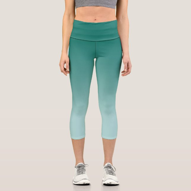 Leggings Capri Moderne Élégante Modèle femmes Turquoise bleu vert (Recto)