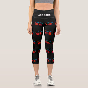 LEGGINGS CAPRI MODERNE ET MODERNE PERSONNALISABLE NOIR VÉRIFIÉ