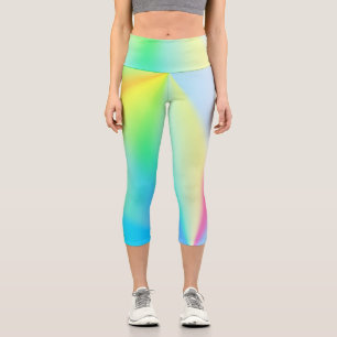 Leggings Capri Moderne pastel arc-en-ciel iridescent coloré