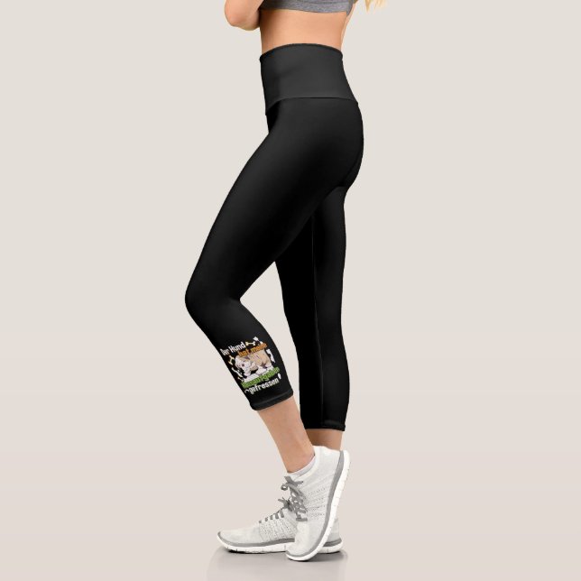 Leggings Capri Mon chien a mangé mes devoirs - Citation d'apprent (Gauche)