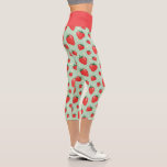 Leggings Capri Monnaie fraise été<br><div class="desc">Passez l'été avec ces charmantes leggings capris, aux motifs floraux de fraises et de menthe. Parfaits pour les activités par temps chaud, ces leggings apportent une touche de douceur et de style aux séances d'entraînement, aux séances de yoga ou aux sorties décontractées. Le design de fraises vibrantes et l'arrière -...</div>