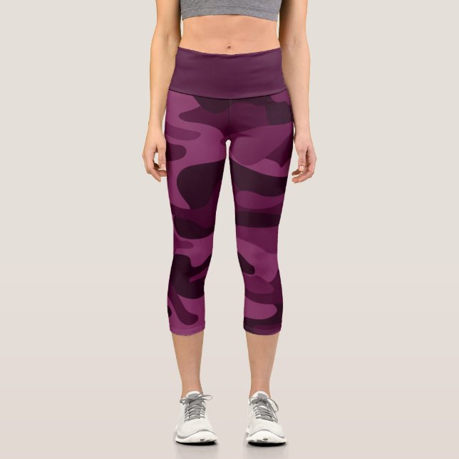 Leggings Capri Monocolore violet tyrien (Recto)