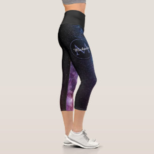 Leggings Capri Monogramme personnalisable à voie lactée