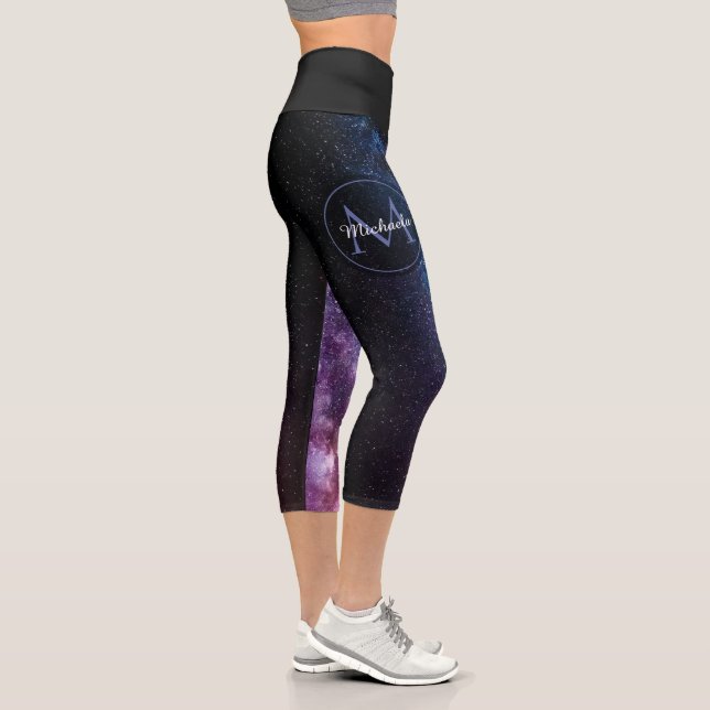 Leggings Capri Monogramme personnalisable à voie lactée (Droite)