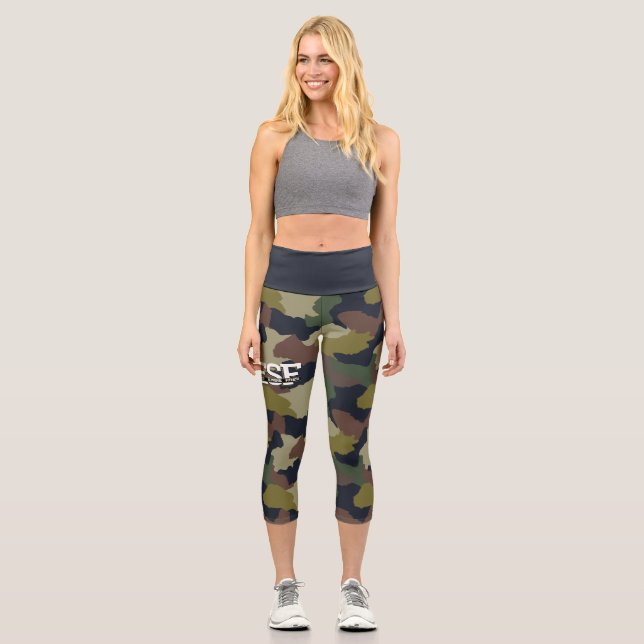 Leggings Capri Monogramme Tons de la Terre Camouflage Brown vert (Recto)