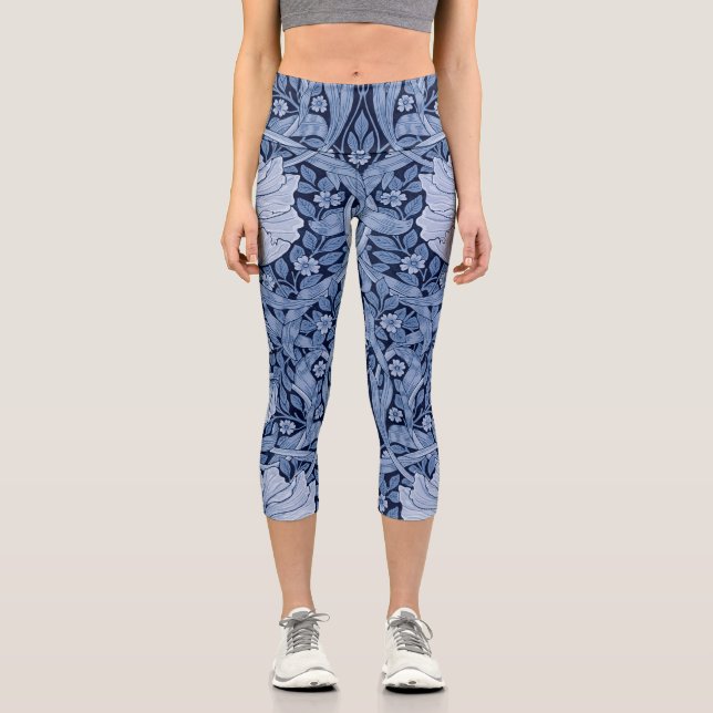 Leggings Capri Monotone bleu Pimpernel, William Morris (Recto)