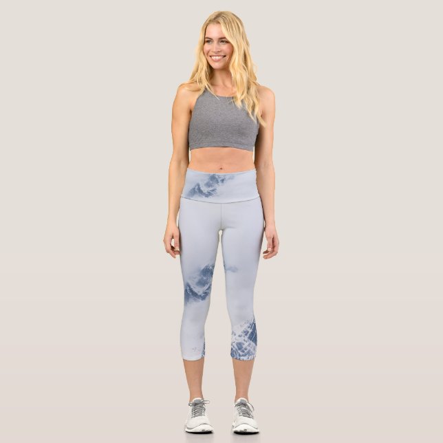 Leggings Capri Montagnes nuageuses (Recto)